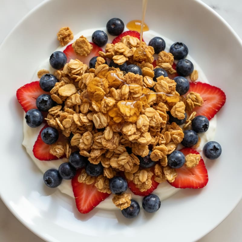 Greek Yogurt Parfait with Berries and Crunchy Granola
