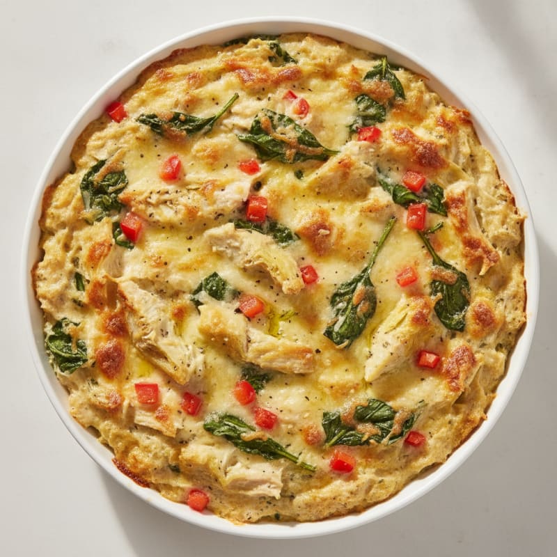 Baked Chicken and Spinach Artichoke Dip