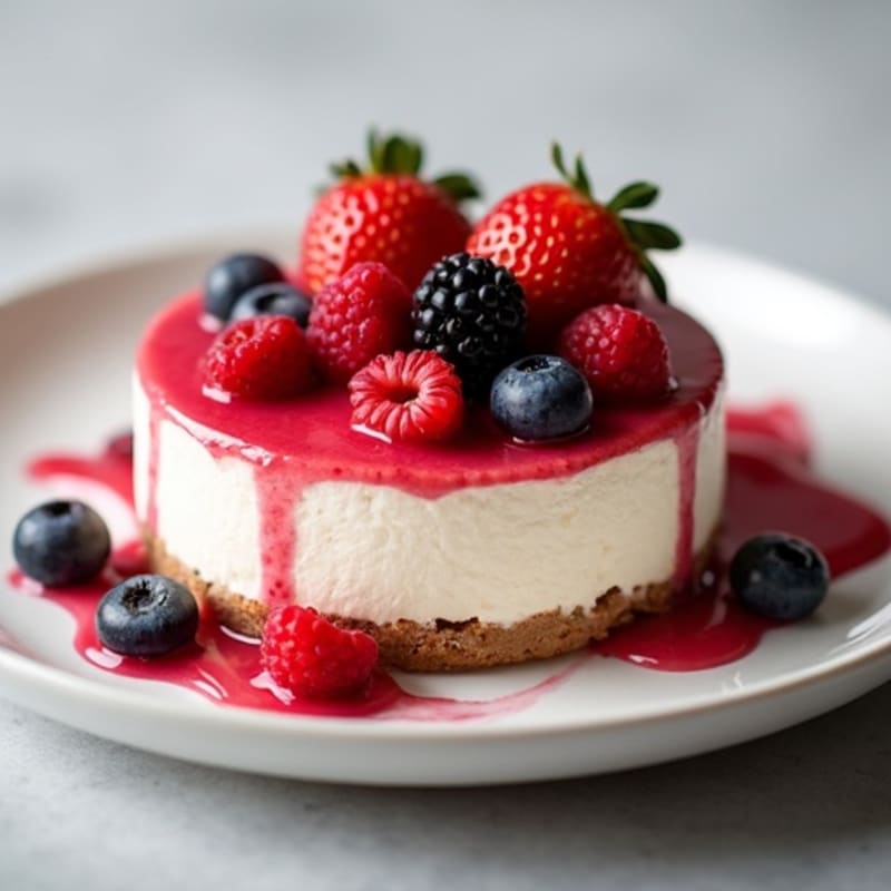 Silky Protein Cheesecake with Mixed Berries