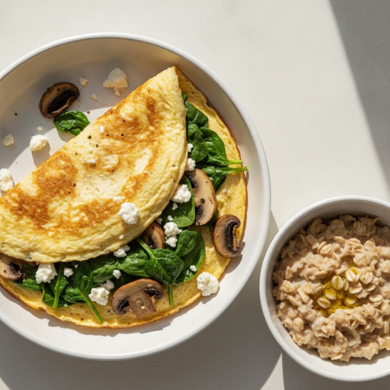 Feta and Spinach Egg White Omelet