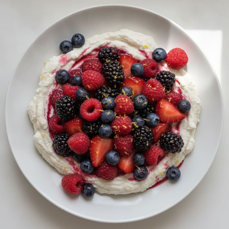Silky Greek Yogurt Protein Mousse with Mixed Berries