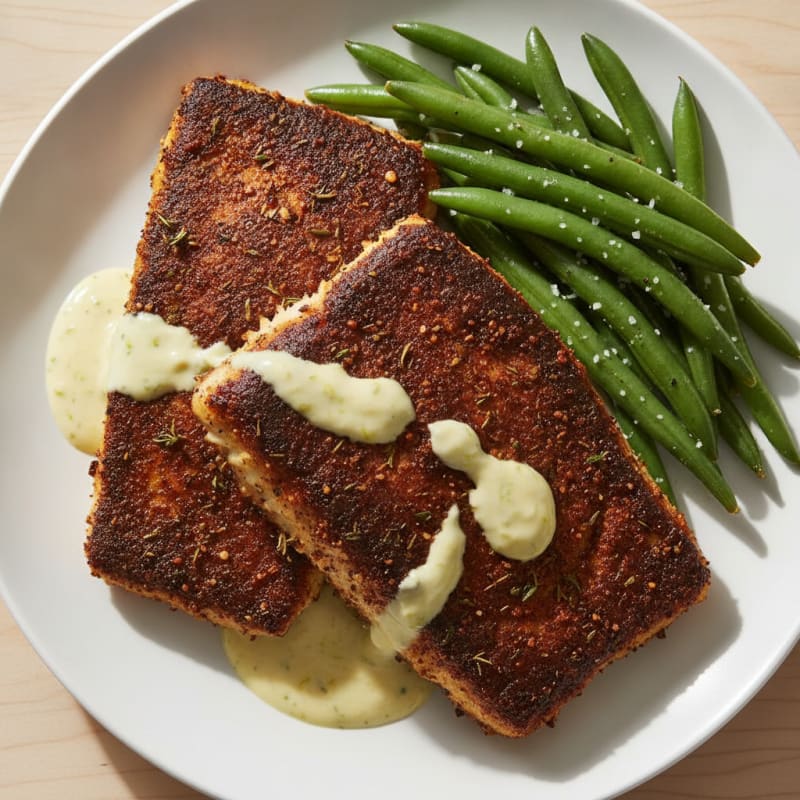 Cajun Blackened Catfish with Lemon Aioli