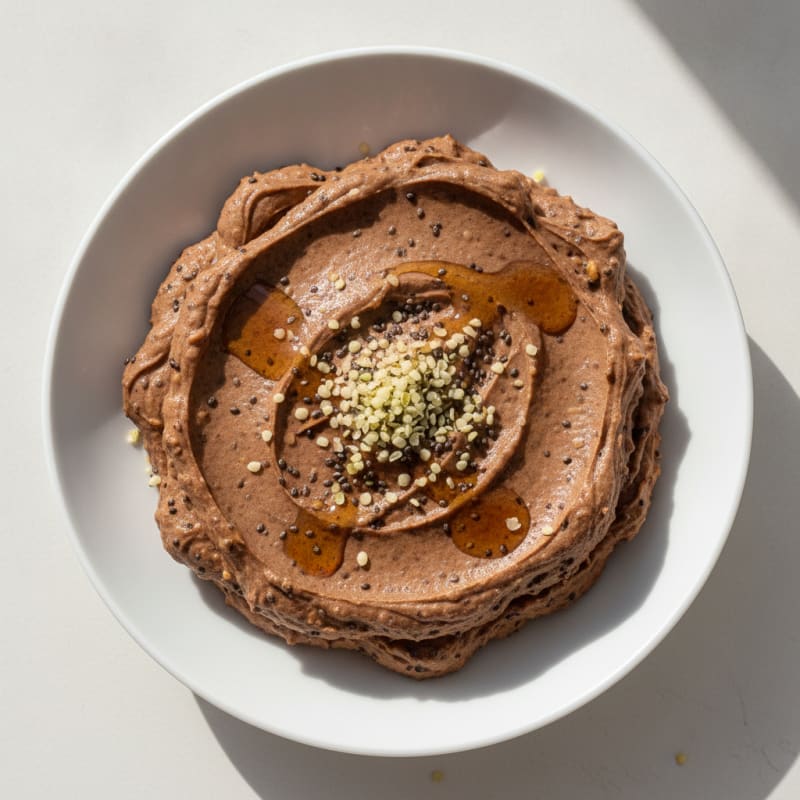 Protein Chocolate Peanut Butter Mousse with Chia Seeds