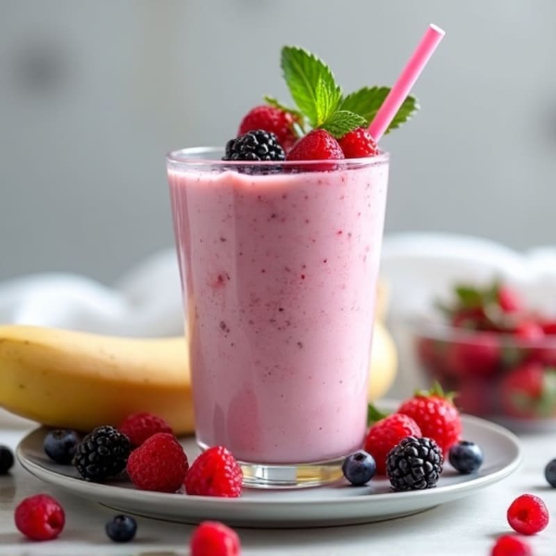 Creamy Berry Spinach Protein Shake