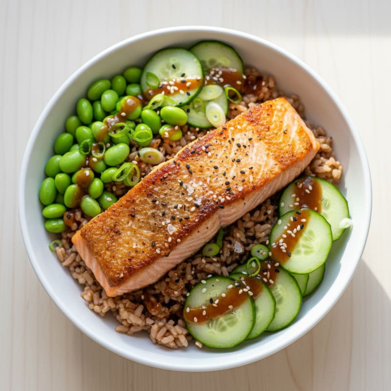 Crispy Pan-Seared Salmon Sushi Bowl