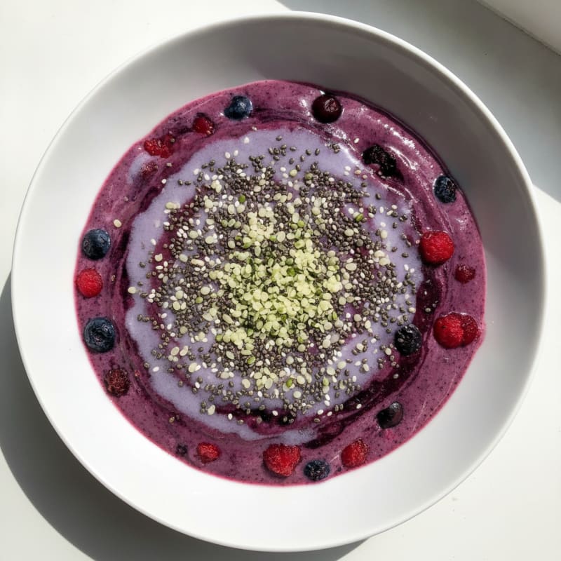 Silken Tofu and Berry Protein Smoothie Bowl