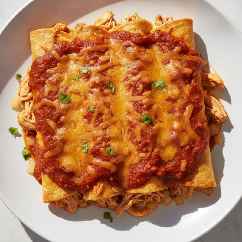 Chicken Enchiladas with Red Chili Sauce