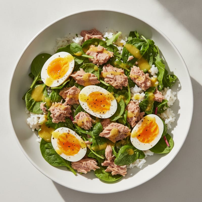 Tuna and Egg Salad with Garden Greens