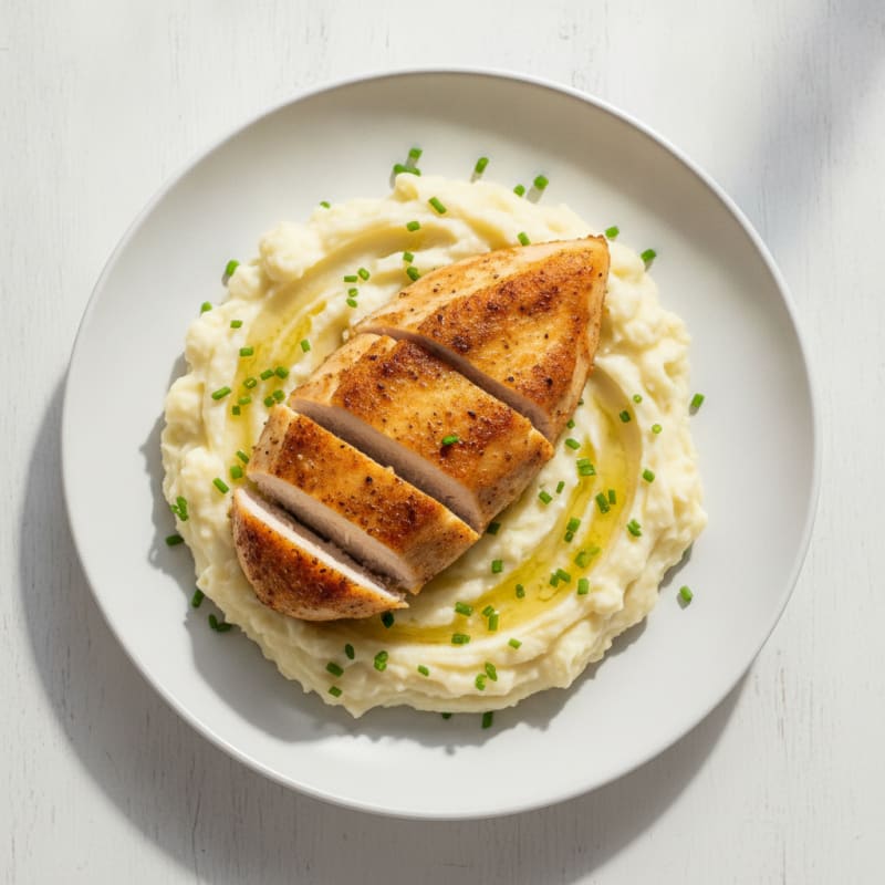 Pan-Seared Chicken with Buttery Garlic Mashed Potatoes