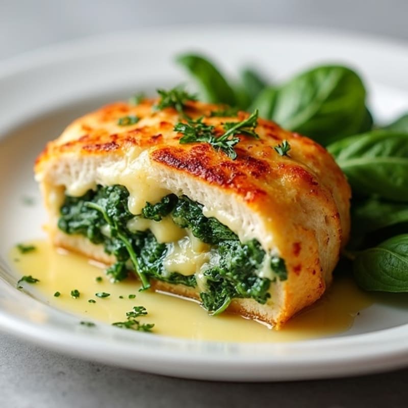 Baked Spinach Artichoke Stuffed Chicken Breast