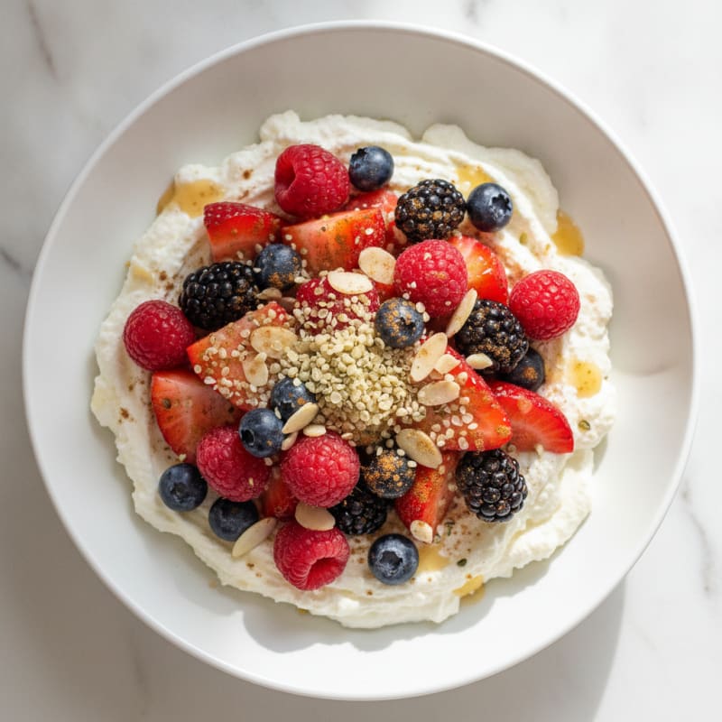 Whipped Cottage Cheese with Berries
