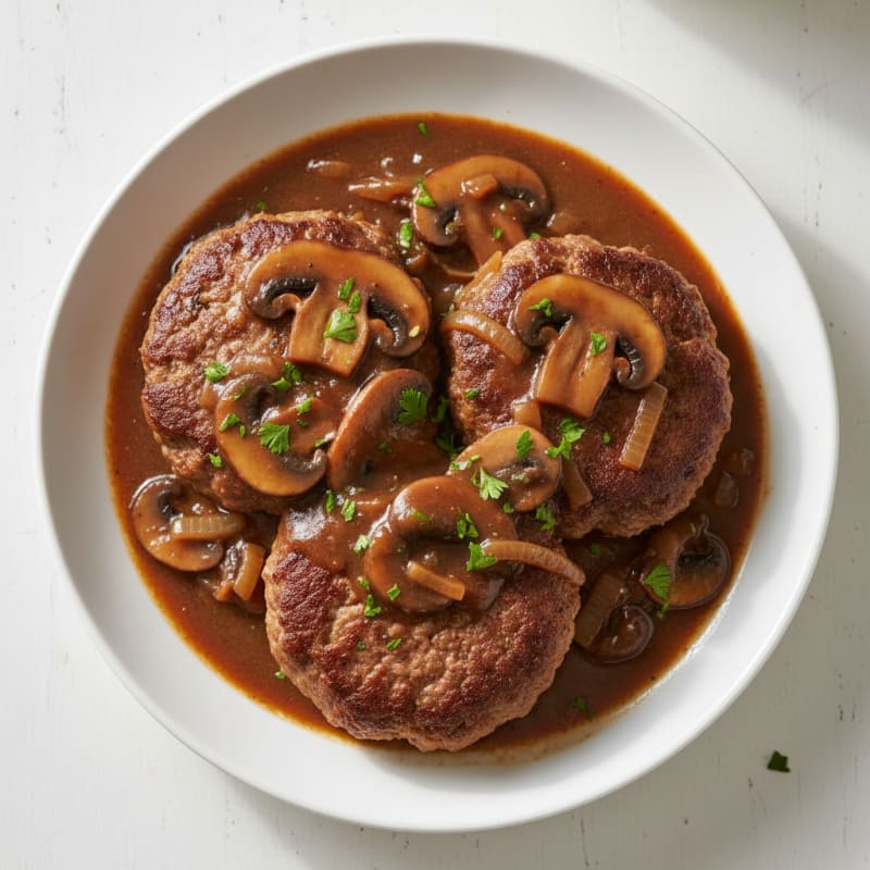 Tender Mushroom Salisbury Steak with Gravy