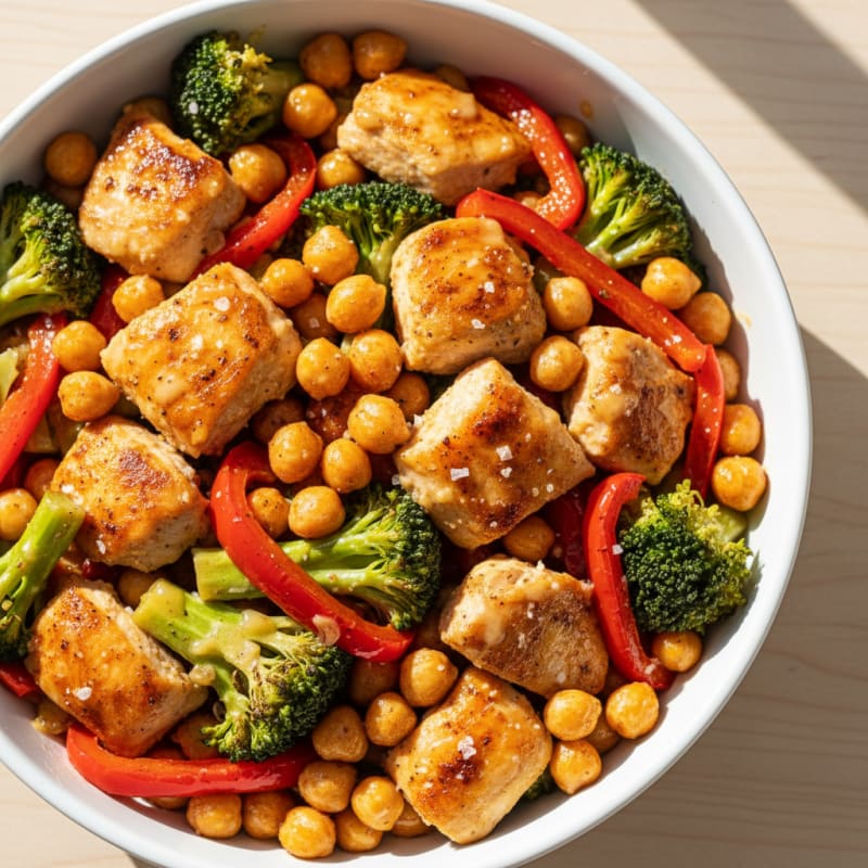 Zesty Roasted Chickpea & Veggie Bowl