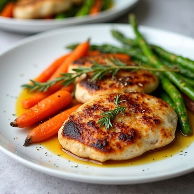 Sweet and Savory Roasted Carrots with Pan-Seared Chicken and Tender Asparagus