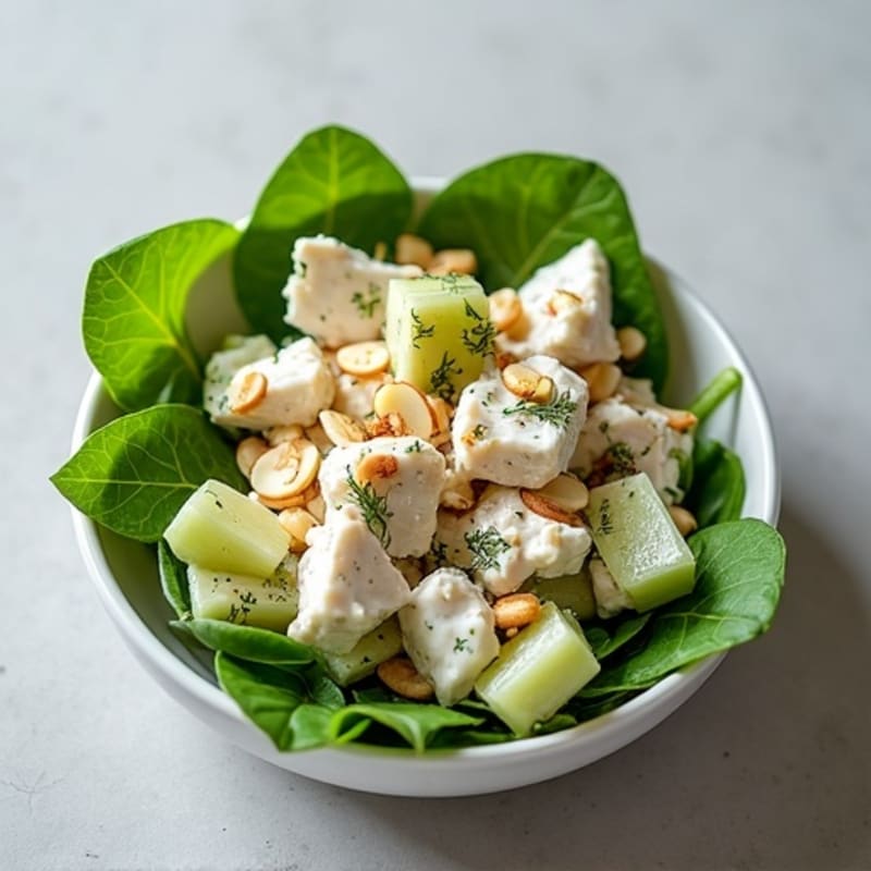 Creamy Dill Chicken Salad with Crisp Celery and Fresh Greens