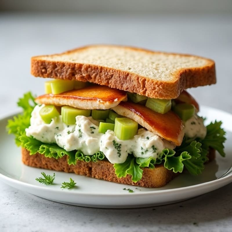 Herb-Roasted Chicken and Greek Yogurt Salad Sandwich