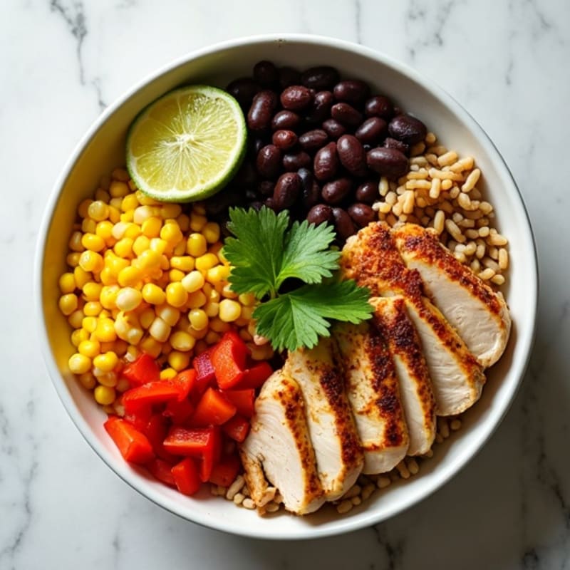 Cilantro-Lime Black Bean Bowl with Roasted Sweet Corn