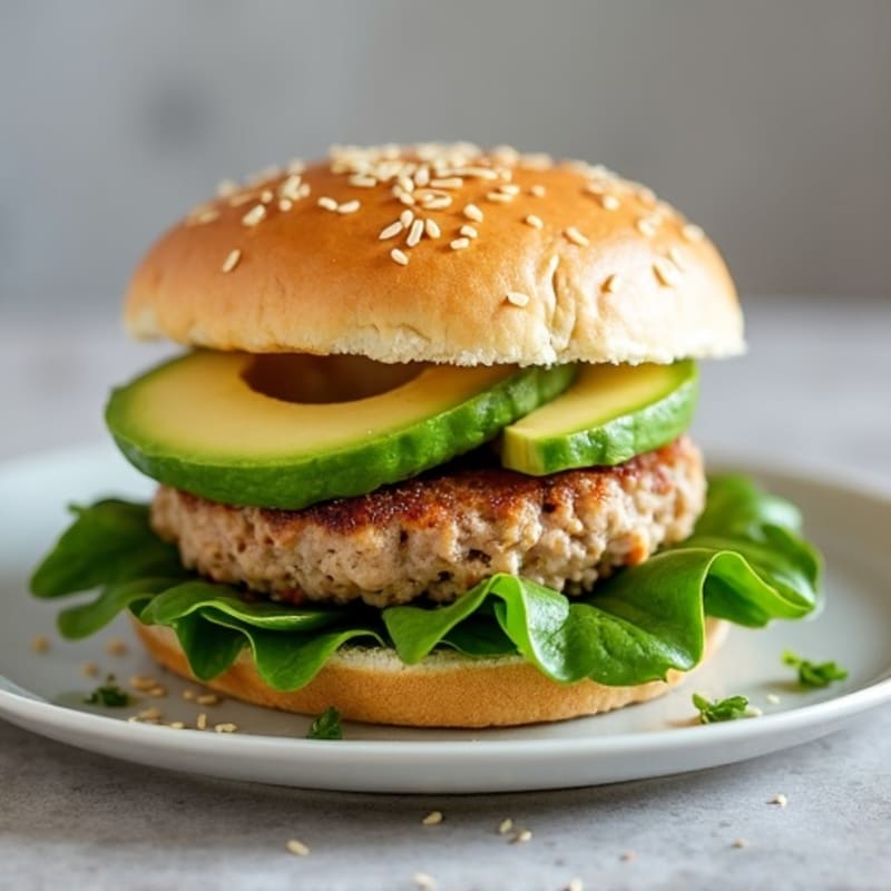 Lean Turkey Spinach Burger with Avocado