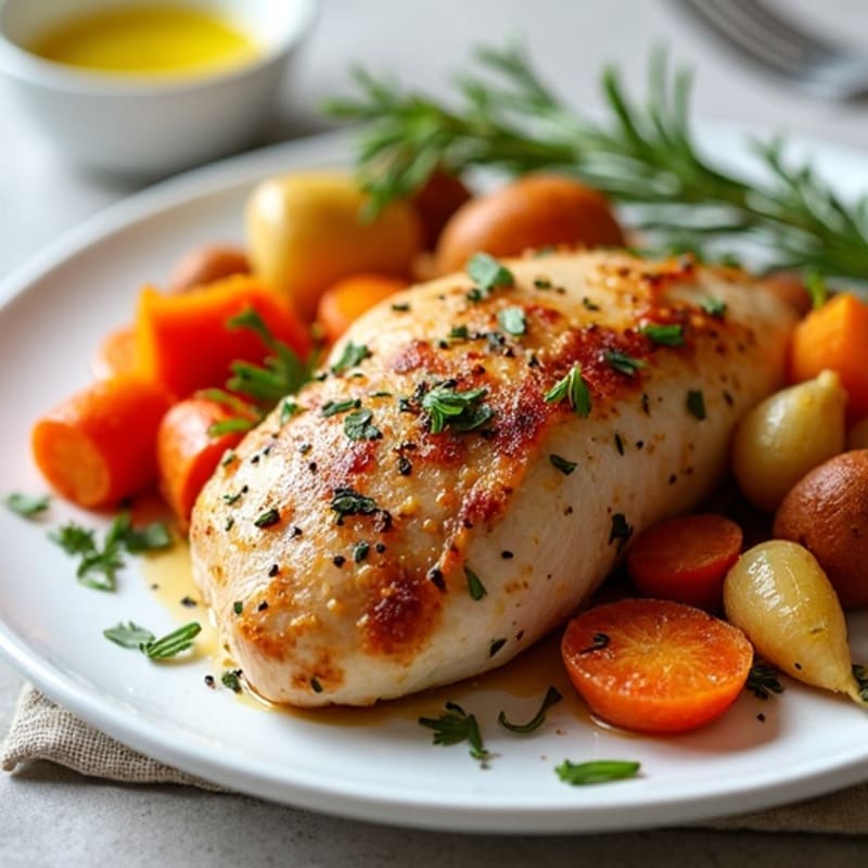 Herb-Roasted Chicken with Crispy Roasted Root Vegetables