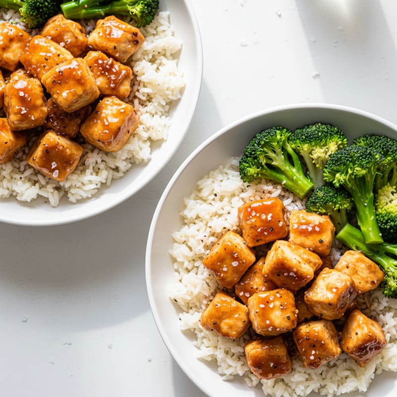Crispy Honey-Garlic Chicken Bowls