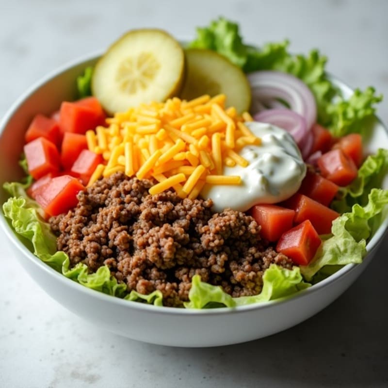 Lean Ground Beef Protein-Packed Big Mac Style Bowl