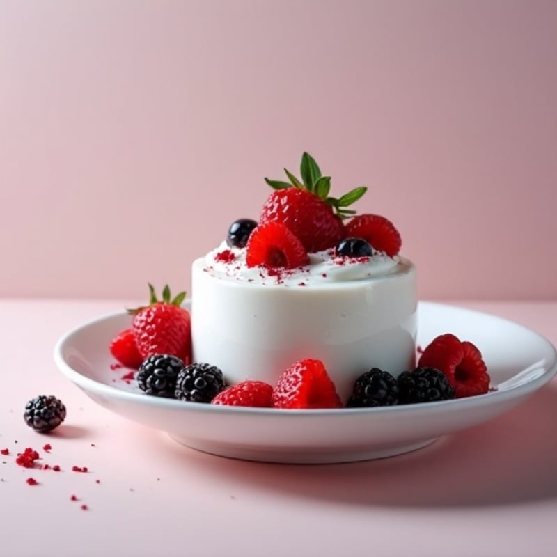 Silky Greek Yogurt Protein Mousse with Mixed Berries