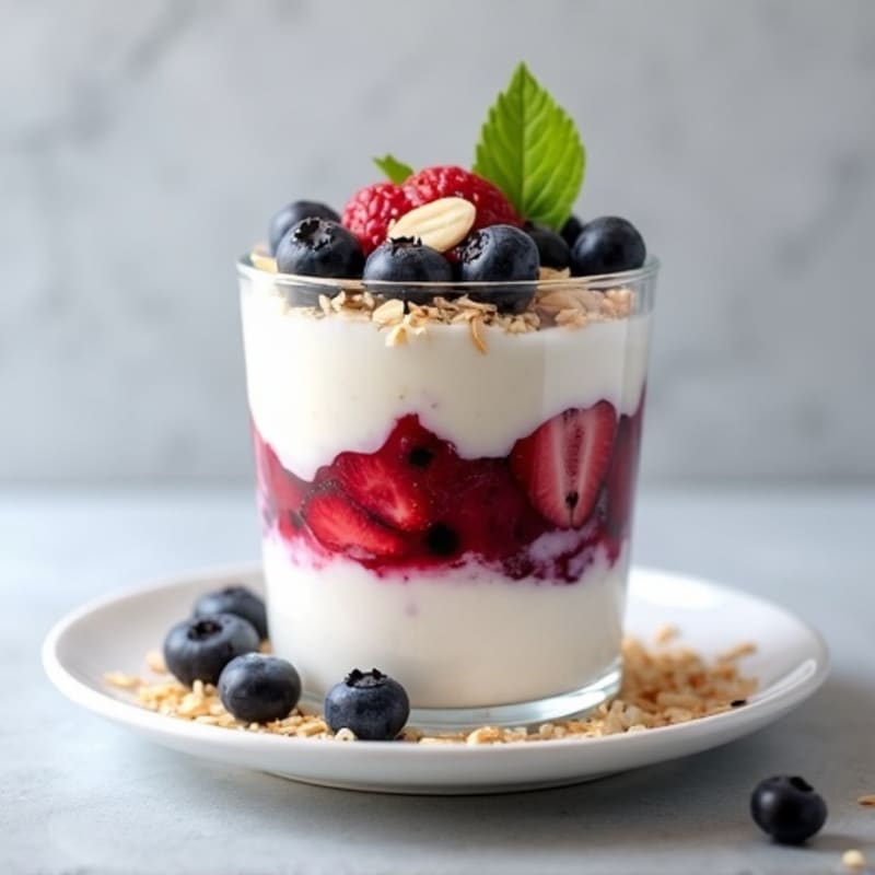 Greek Yogurt Berry Parfait with Almonds