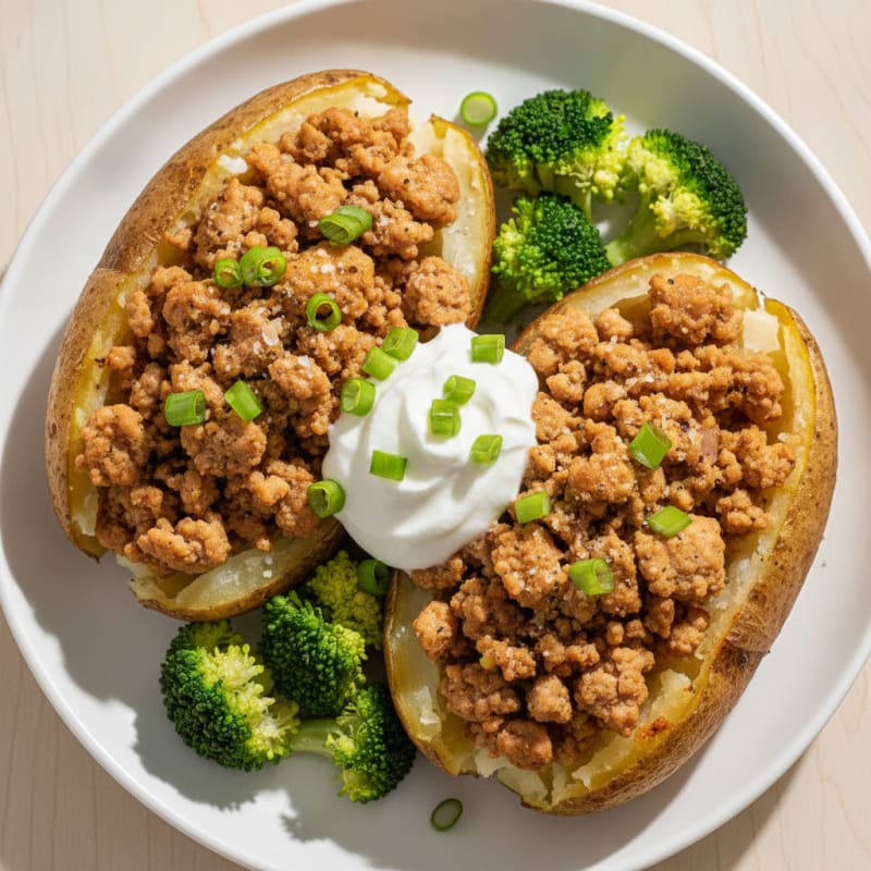 Loaded Baked Potatoes with Savory Toppings