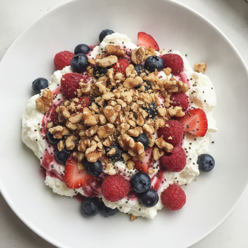 Silky Greek Yogurt Protein Mousse with Berries