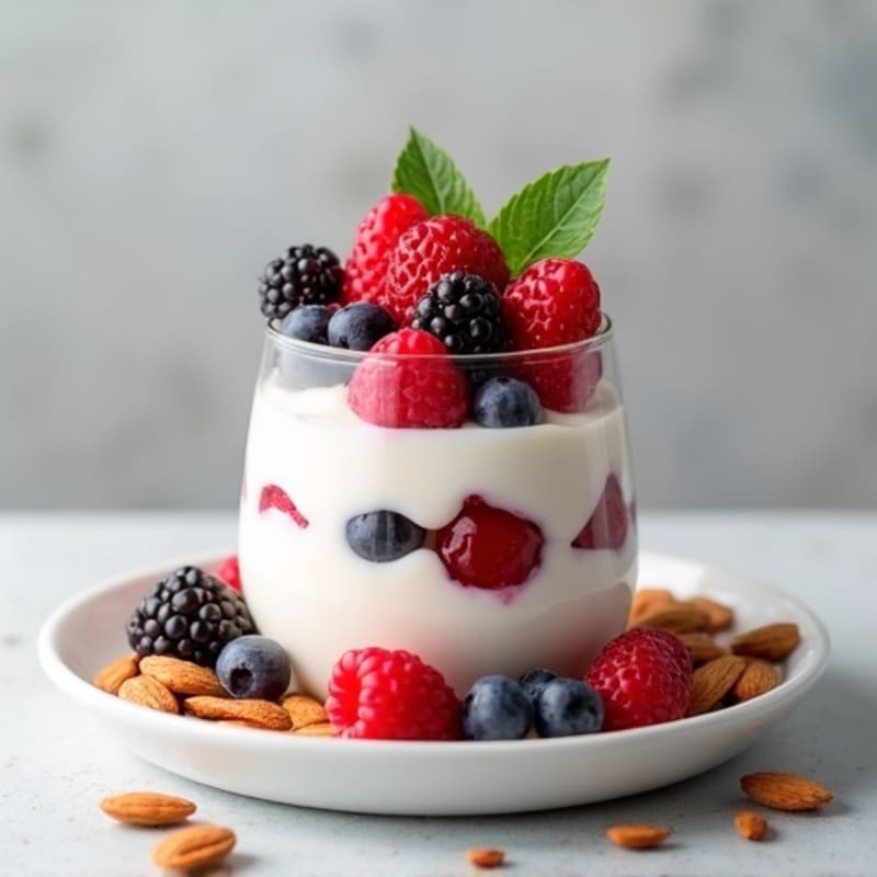 Greek Yogurt Protein Parfait with Mixed Berries