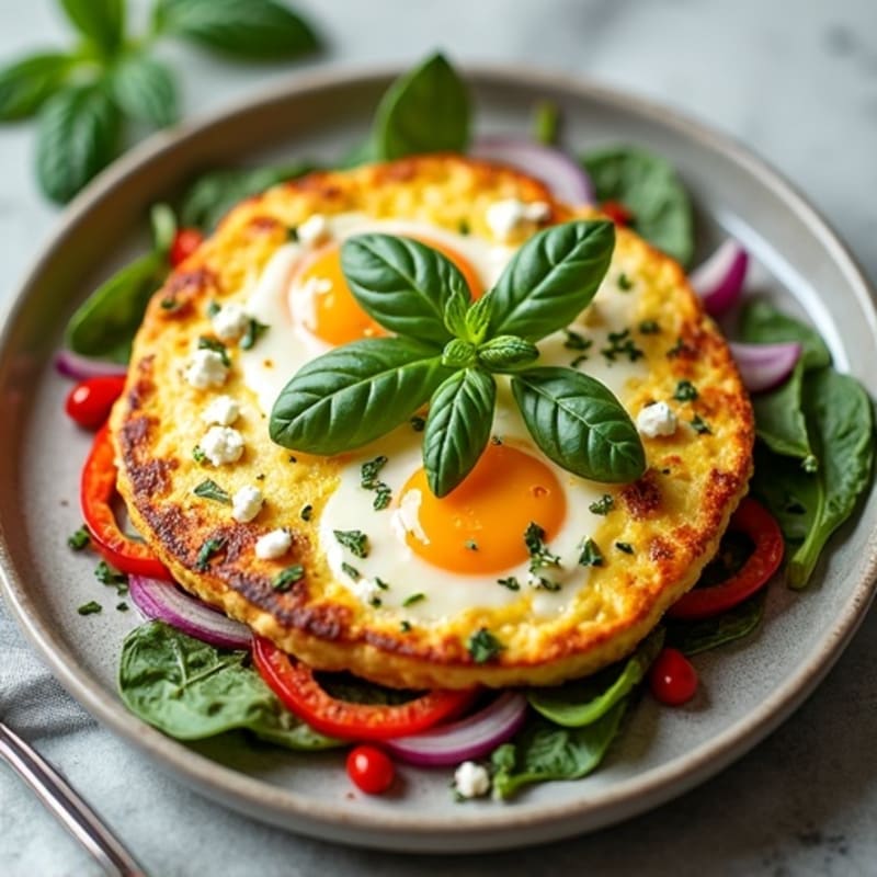 Fluffy Herb-Baked Egg White Frittata with Roasted Vegetables