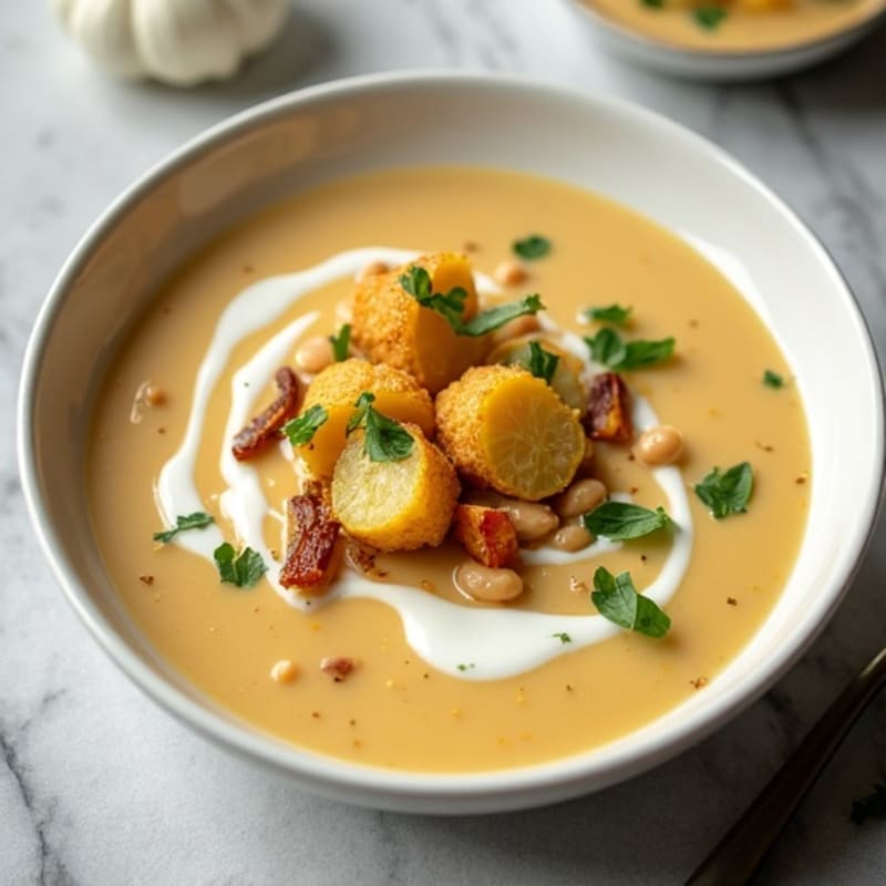 Creamy Roasted Potato and Cauliflower Soup