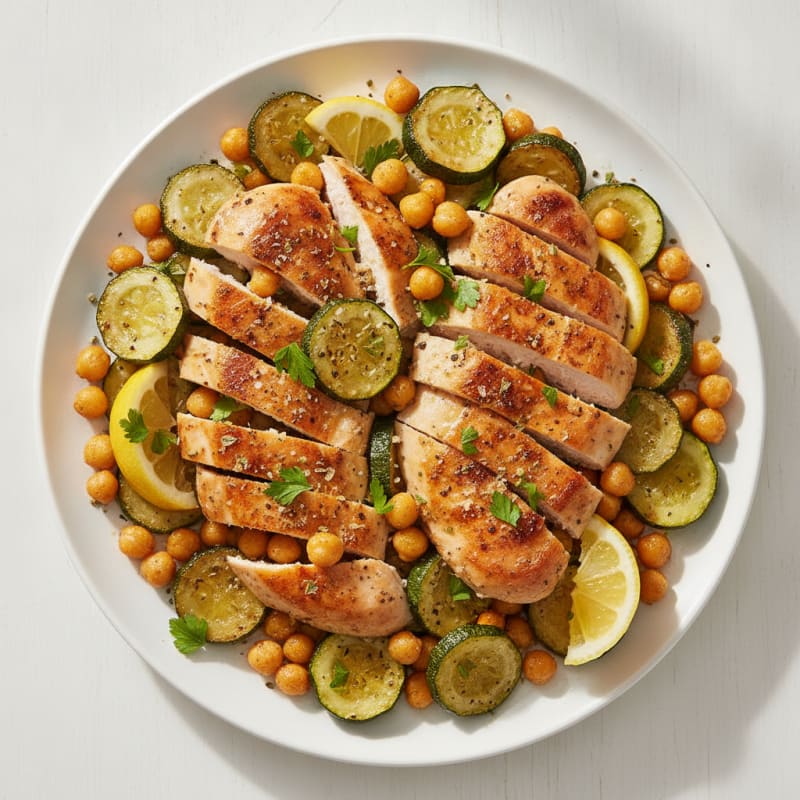 Herb-Roasted Chicken and Zucchini Medley