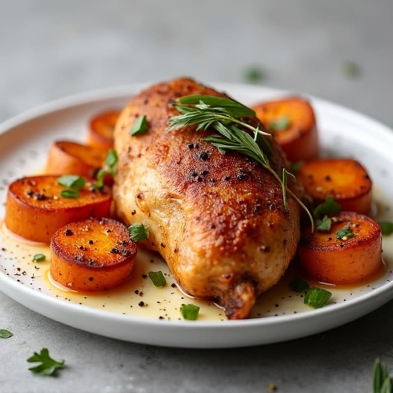 Smoky Roasted Chicken with Crispy Roasted Sweet Potatoes