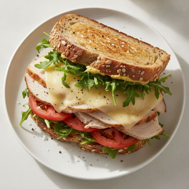 Roasted Turkey and Provolone Sandwich