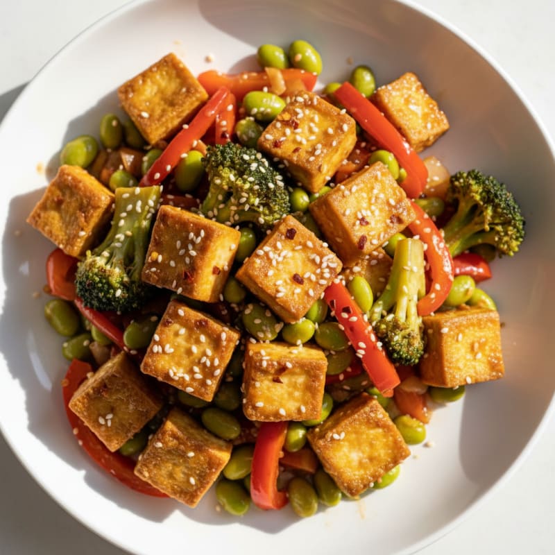 Sesame Tofu and Vegetable Stir-Fry