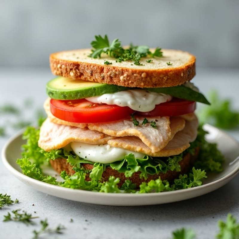 Herb-Crusted Turkey Club Stack with Fresh Greens