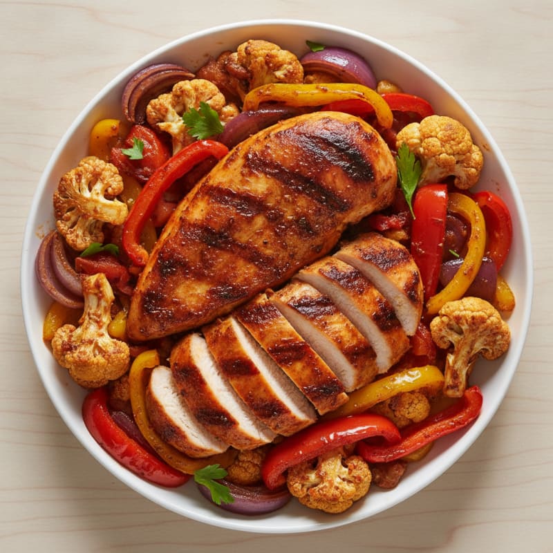 Spicy Harissa Chicken with Roasted Vegetables