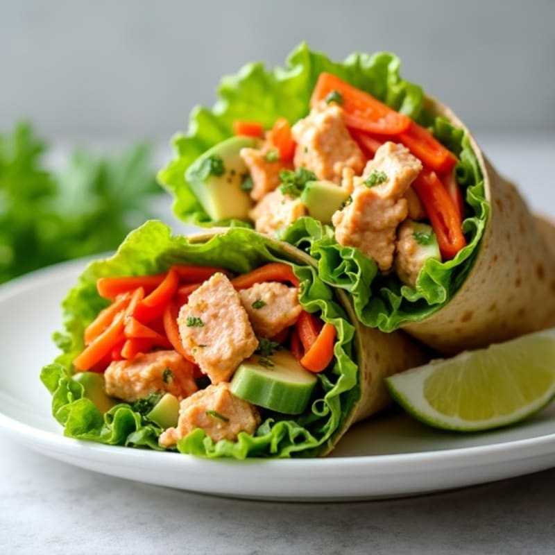 Fresh Spicy Tuna Wraps with Crisp Vegetables