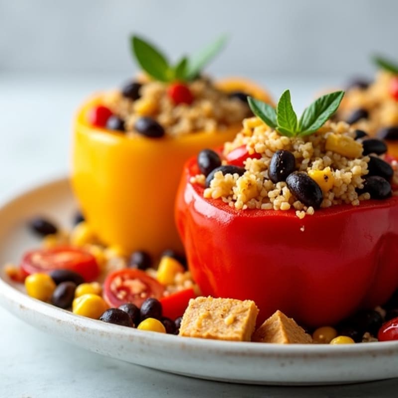 Roasted Zesty Quinoa Stuffed Peppers