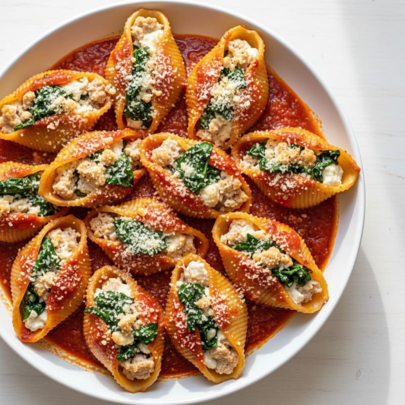Creamy Ricotta Spinach Stuffed Shells