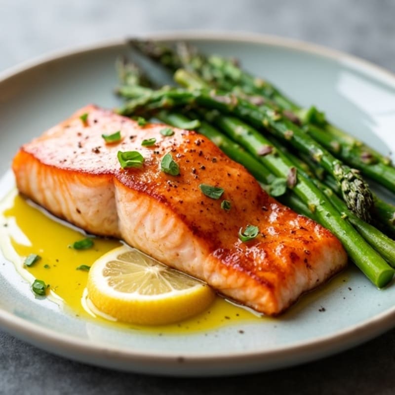 Crispy Skin Salmon with Roasted Asparagus