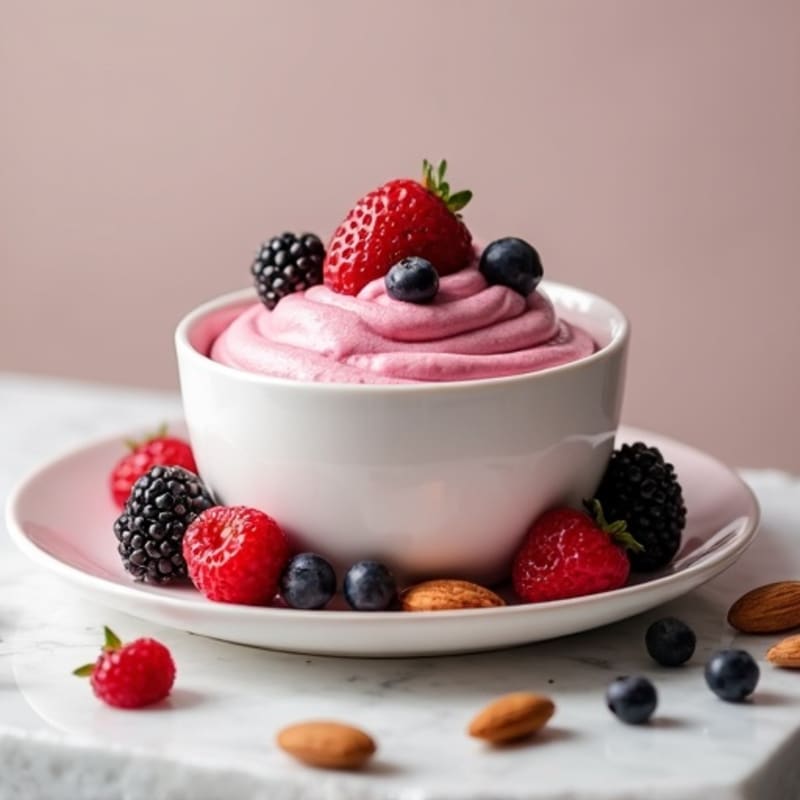 Creamy Greek Yogurt Protein Mousse with Mixed Berries