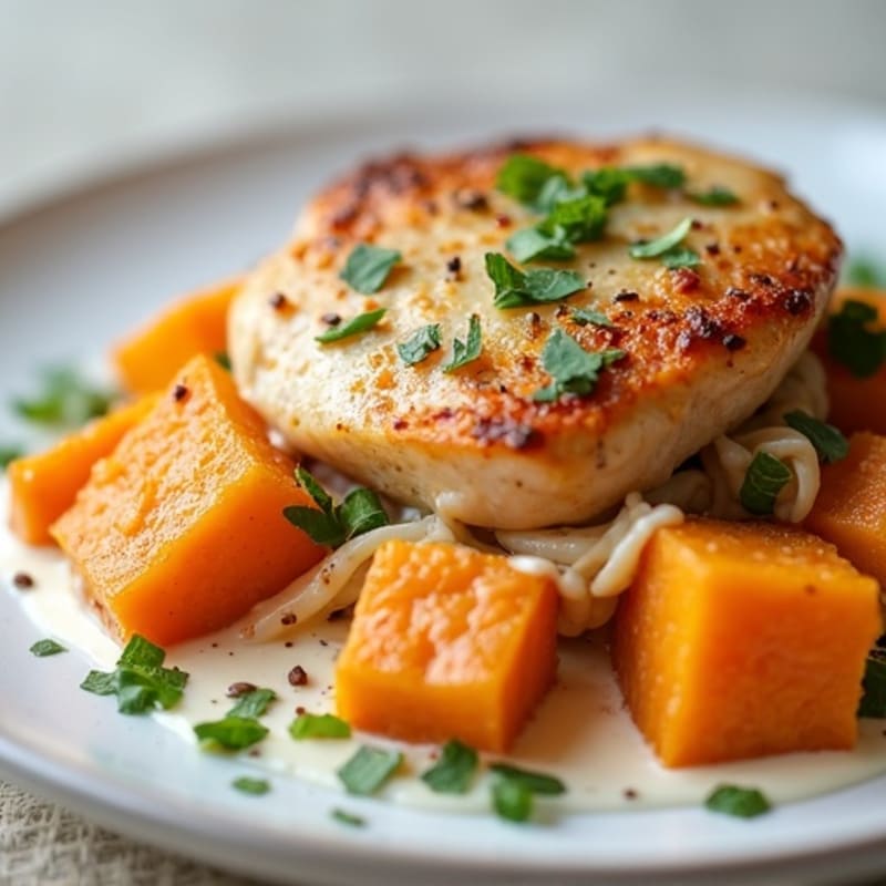 Creamy Sweet Potato and Chicken Bake
