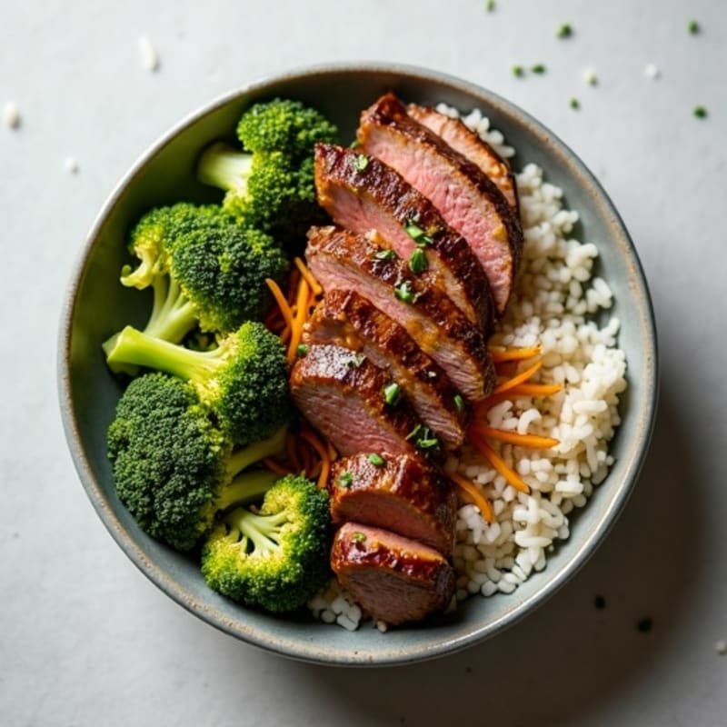 Ginger-Garlic Beef and Broccoli Rice Bowl