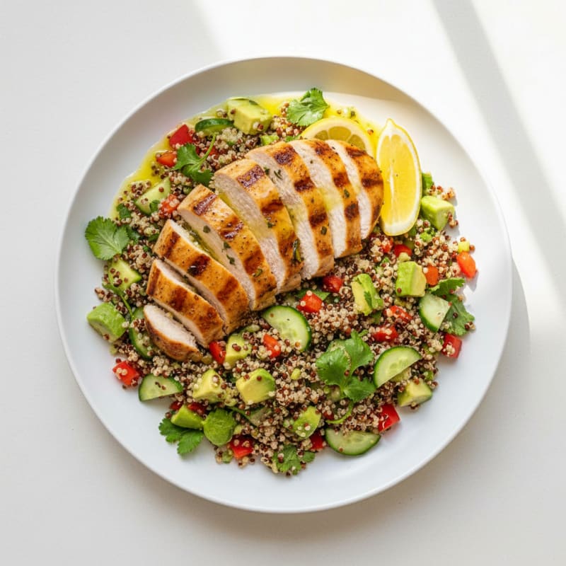 Grilled Turkey Breast with Crunchy Quinoa Salad