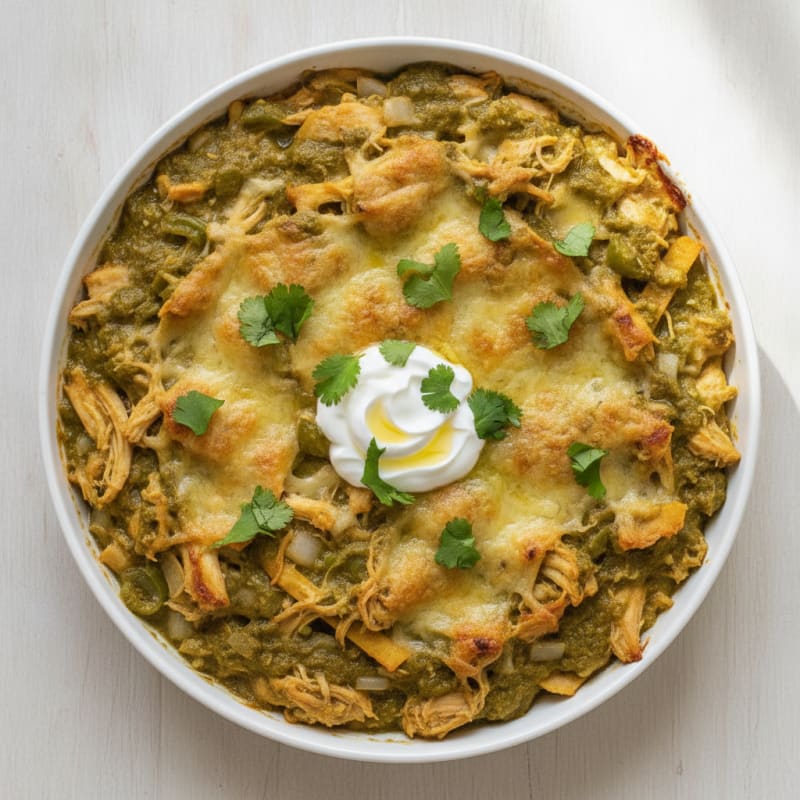 Chicken Enchilada Bake with Green Chile