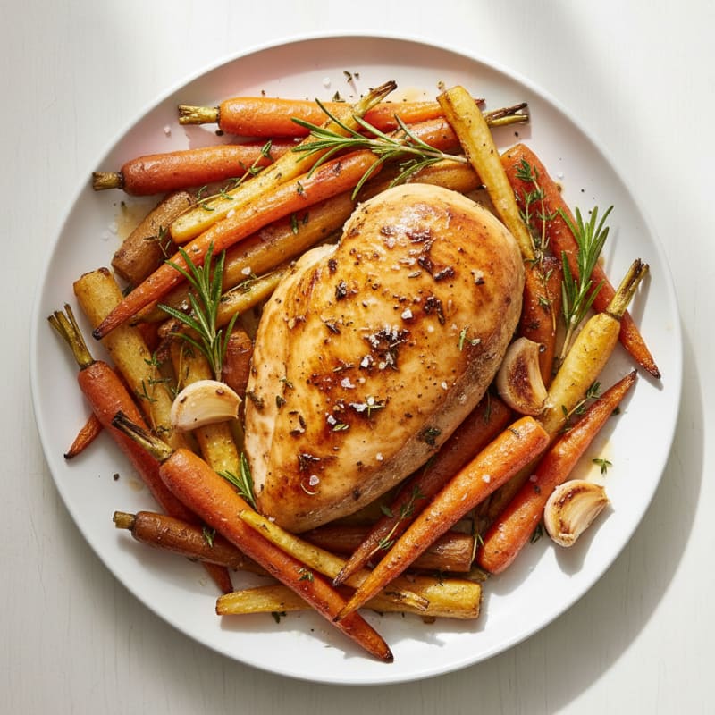 Garlic Herb Roasted Chicken with Root Vegetables