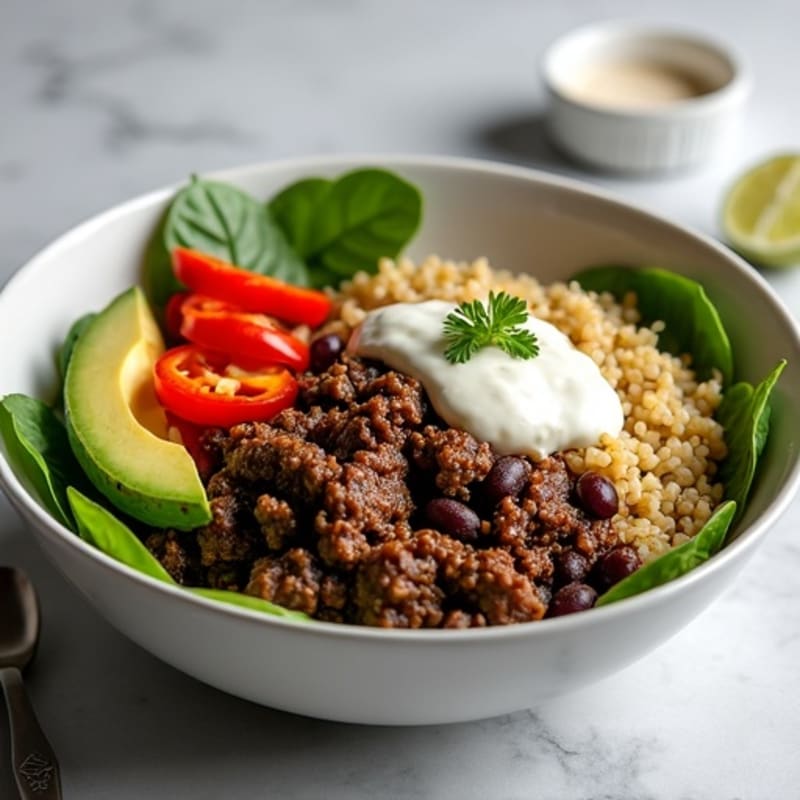 Seasoned Ground Beef Bowl with Special Sauce