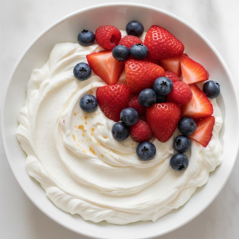 Silky Vanilla Protein Yogurt with Fresh Berries